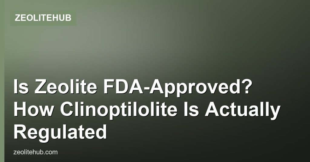 Is Zeolite FDA-Approved? How Clinoptilolite Is Actually Regulated - ZeoliteHub